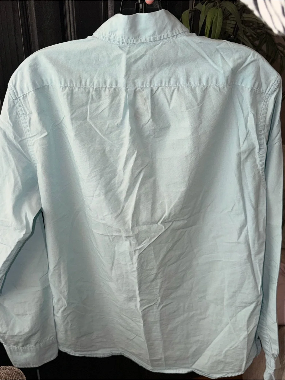 J. Crew Men’s Light Aqua Blue Button-Down Slim Secret Wash Shirt #462